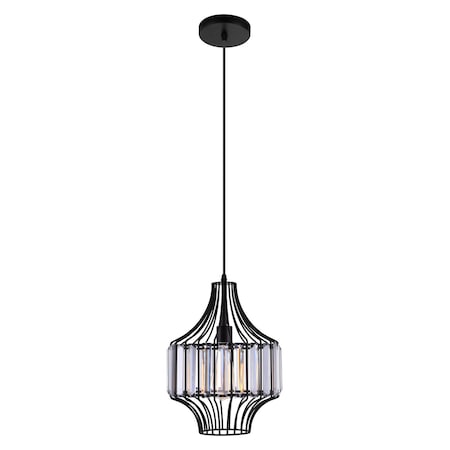 One Light Down Pendant With Black Finish